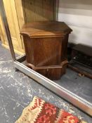 A VICTORIAN COMMODE, AN ANTIQUE PINE TOOL BOX, AND A COLLECTORS CABINET.