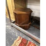 A VICTORIAN COMMODE, AN ANTIQUE PINE TOOL BOX, AND A COLLECTORS CABINET.