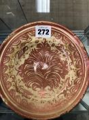 A HISPANO-MORESQUE LUSTRE DISH. Dia. 18cms.