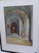 A. H. BATER "THE WEARY MONK" SIGNED WATERCOLOUR 36 x 27cms.