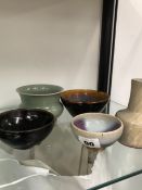 FIVE VARIOUS ARCHAIC FORM CHINESE BOWLS.