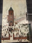 TWO L.S LOWRY GLAZED PRINTS.