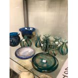 ELEVEN PIECES OF MDINA AND OTHER ART GLASS WARES