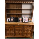 A VINTAGE PINE KITCHEN DRESSER. W 172 X D 59 X H 213cms.