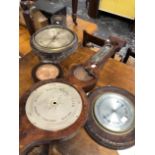 THREE VINTAGE BAROMETERS FOR PARTS .