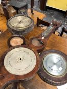 THREE VINTAGE BAROMETERS FOR PARTS .