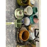 A COLLECTION OF VARIOUS POTTERY PLANTERS TOGETHER WITH A JUG, BOWLS AND PART WASH SETS
