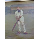 A PICTURE OF THE CRICKETER W.G. GRACE. 60 x 48cms