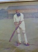 A PICTURE OF THE CRICKETER W.G. GRACE. 60 x 48cms