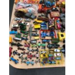 A COLLECTION OF DIE CAST AND OTHER TOY VEHICLES, A PELHAM PUPPET CATERPILLAR, CINDY DOLLS AND TWO