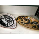 A WOOLMILL STUDIO POTTERY DISH TOGETHER WITH AN ITALIAN DISH