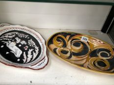 A WOOLMILL STUDIO POTTERY DISH TOGETHER WITH AN ITALIAN DISH