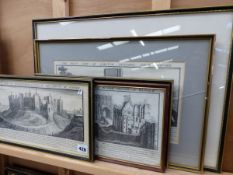 GROUP OF ANTIQUE AND LATER LANDSCAPE PRINTS SOME OF OXFORDSHIRE SCENES SIZES VARY (5)
