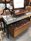 A DECORATIVE MIRRORED HALL TABLE. W 121 X D 36 X H 76cms.