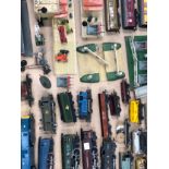 EIGHT HORNBY DUBLO AND OTHER ELECTRIC LOCOMOTIVES, ROLLING STOCK, STATION, OTHER TRACK SIDE ITEMS