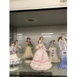 THIRTEEN WORCESTER, COALPORT AND OTHER FIGURES OF LADIES