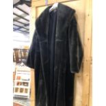 A LARGE FAUX FUR FULL LENGTH LADIES WINTER OVERCOAT BY SANDWICH. SIZE L 40/42.