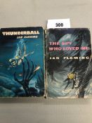 IAN FLEMING, THUNDERBALL AND THE SPY WHO LOVED ME, 1961 AND 1963, JONATHAN CAPE, WITH DUST COVERS