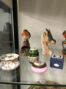 DOULTON CHARACTER JUGS, BIRD FIGURES, BLUE JASPER WARES AND SOUVENIR WARES