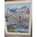 RICHARD BAILLE (EARLY 20th CENTURY) NUNGATE, HADDINGTON, OIL ON BOARD 50 x 41 cms, TOGETHER WITH A