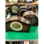 FIVE 20th C. MANTEL CLOCKS