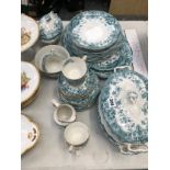 A CROWN POTTERY PART DINNER SERVICE, A FRUIT PRINTED DESSERT SERVICE, PLATTERS AND A HAMMERSLEY