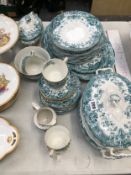 A CROWN POTTERY PART DINNER SERVICE, A FRUIT PRINTED DESSERT SERVICE, PLATTERS AND A HAMMERSLEY