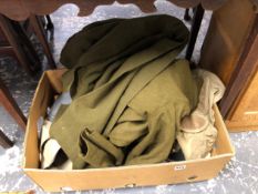 A SMALL BORE RIFLE SHOOTING JACKET AND A MILITARY UNIFORM JACKET AND TROUSER SET SIZE 28.