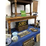 A PINE KITCHEN TABLE.