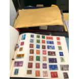 NINE ALBUMS OF 20th C. WORLD POSTAGE STAMPS TOGETHER WITH SOME 1970S ENVELOPES