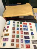 NINE ALBUMS OF 20th C. WORLD POSTAGE STAMPS TOGETHER WITH SOME 1970S ENVELOPES