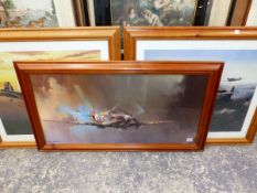 THREE FRAMED DECORATIVE PICTURES OF WORLD WAR 2 AIR-CRAFTS (3)