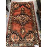 A PERSIAN HAMADAN RUG 176 x 97cms