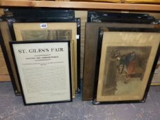 A GROUP OF FRAMED CRIES OF LONDON PRINTS (13) TOGETHER WITH TWO OTHER PICTURES.