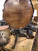 A 19th C. MAHOGANY BIRD CAGE TILT TOP TRIPOD TABLE.