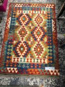 TWO ORIENTAL TRIBAL KELIM RUGS