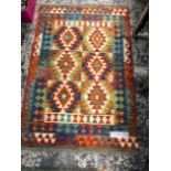 TWO ORIENTAL TRIBAL KELIM RUGS