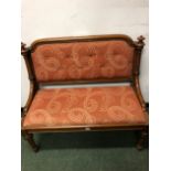 A VICTORIAN OAK HALL SETTLE.W 108 D 51 H93 cms