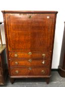 A 19th C. FRENCH SATIN WOOD AND INLAID SECRETAIRE ABATTANT. W 88 x D 44 x H 144 cms.