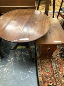 A LATE GEORGIAN MAHOGANY BIRD CAGE TILT TOP OCCASIONAL TABLE. DIAMETER 80cms X H 70cms, TOGETHER