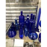 A COLLECTION OF BRISTOL BLUE GLASS