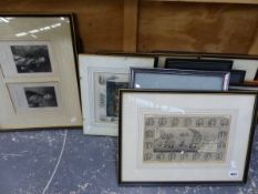 A COLLECTION OF ANTIQUE AND LATER PRINTS MANY OF NAVAL INTEREST INCLUDING PORTRAITS AND MARINE