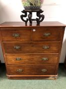 A VICTORIAN MAHOGANY LARGE CHEST OF FIVE DRAWERS. W 111 X D 48 X H 114cms.