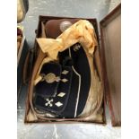 A BOYS BRIGADE BELT, BADGES AND CAP TOGETHER WITH A SUITCASE OF MASONIC APRONS