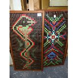 TWO VINTAGE MOSAIC TILE PANELS, 64 x 33cms,. (2)