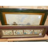 TWO 19th CENTURY ENGLISH LANDSCAPE WATERCOLOURS TOGETHER WITH FOUR FRAMED AS ONE DOMESTIC SCENES