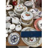 WORCESTER EVESHAM PATTERN TEA AND DINNER WARES, CONCETTA BOWLS AND PLATES, ETC.