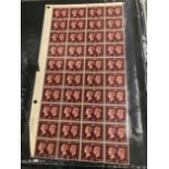 AN ALBUM OF VICTORIAN AND LATER STAMPS TO INCLUDE 1940 SHEETS OF 1 1/2 D AND 1/2 D UNUSED STAMPS