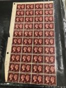 AN ALBUM OF VICTORIAN AND LATER STAMPS TO INCLUDE 1940 SHEETS OF 1 1/2 D AND 1/2 D UNUSED STAMPS