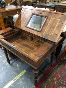 AN 18th C. CONTINENTAL WALNUT AND INLAID DRESSING TABLE.